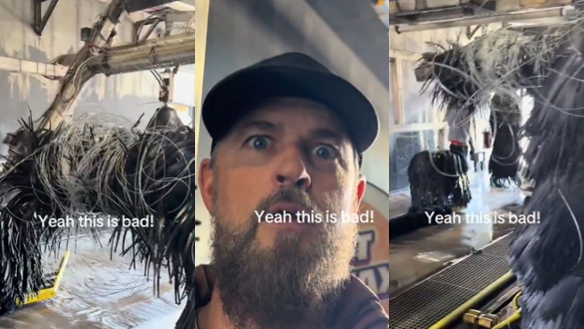 Homem esquece rolo de fio na picape, entra em lava-rápido e trava operação; vídeo gera enxurrada de comentários