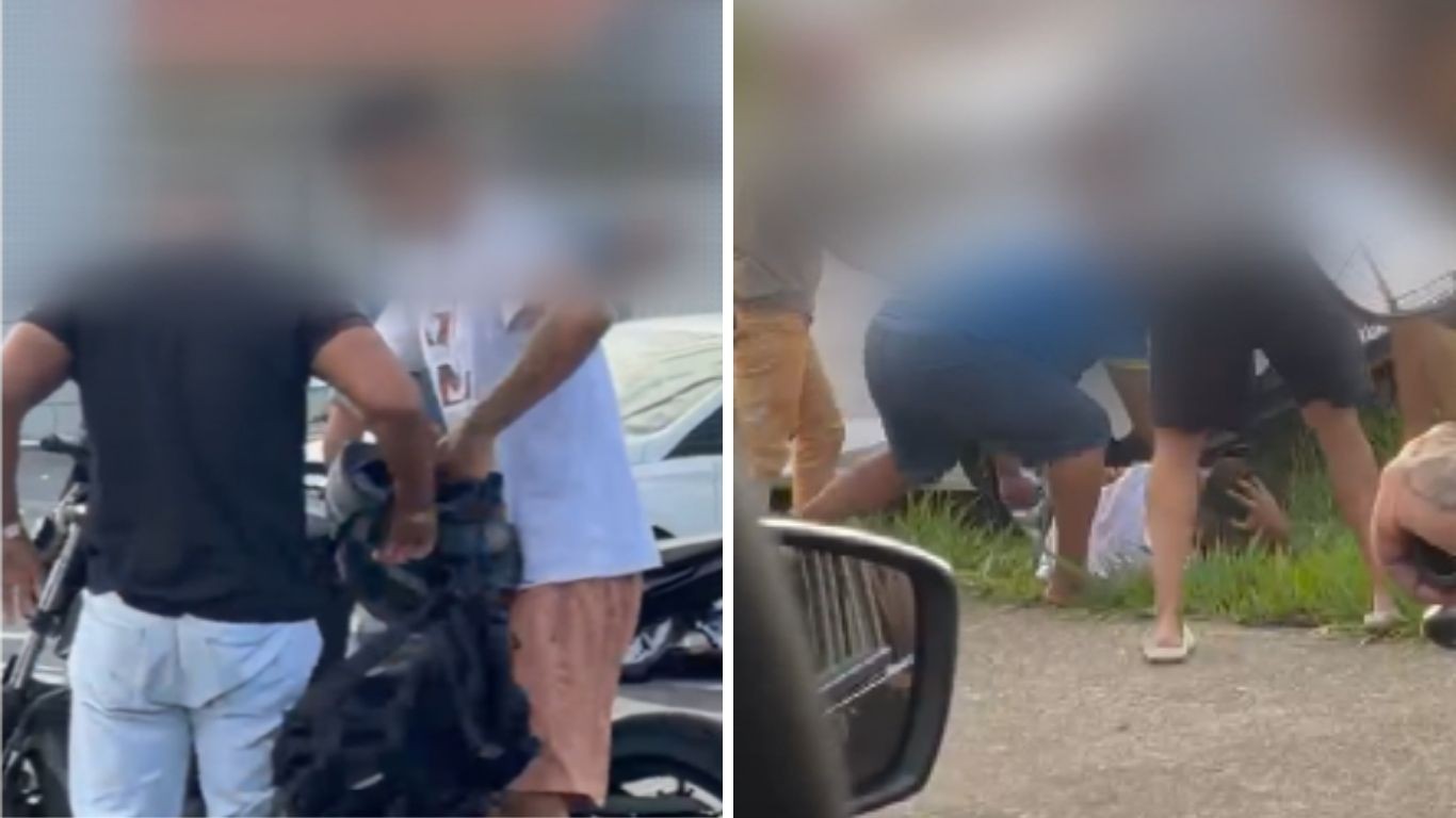 Vídeo flagra roubo de moto em avenida movimentada de Campinas; suspeito é espancado e preso