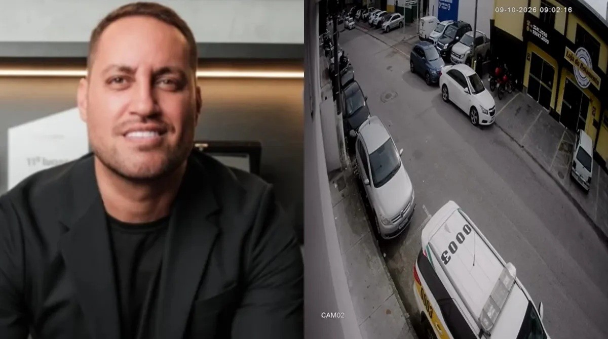 VÍDEO: empresário é baleado por assaltante ao chegar no trabalho na Grande Florianópois; suspeito fugiu
